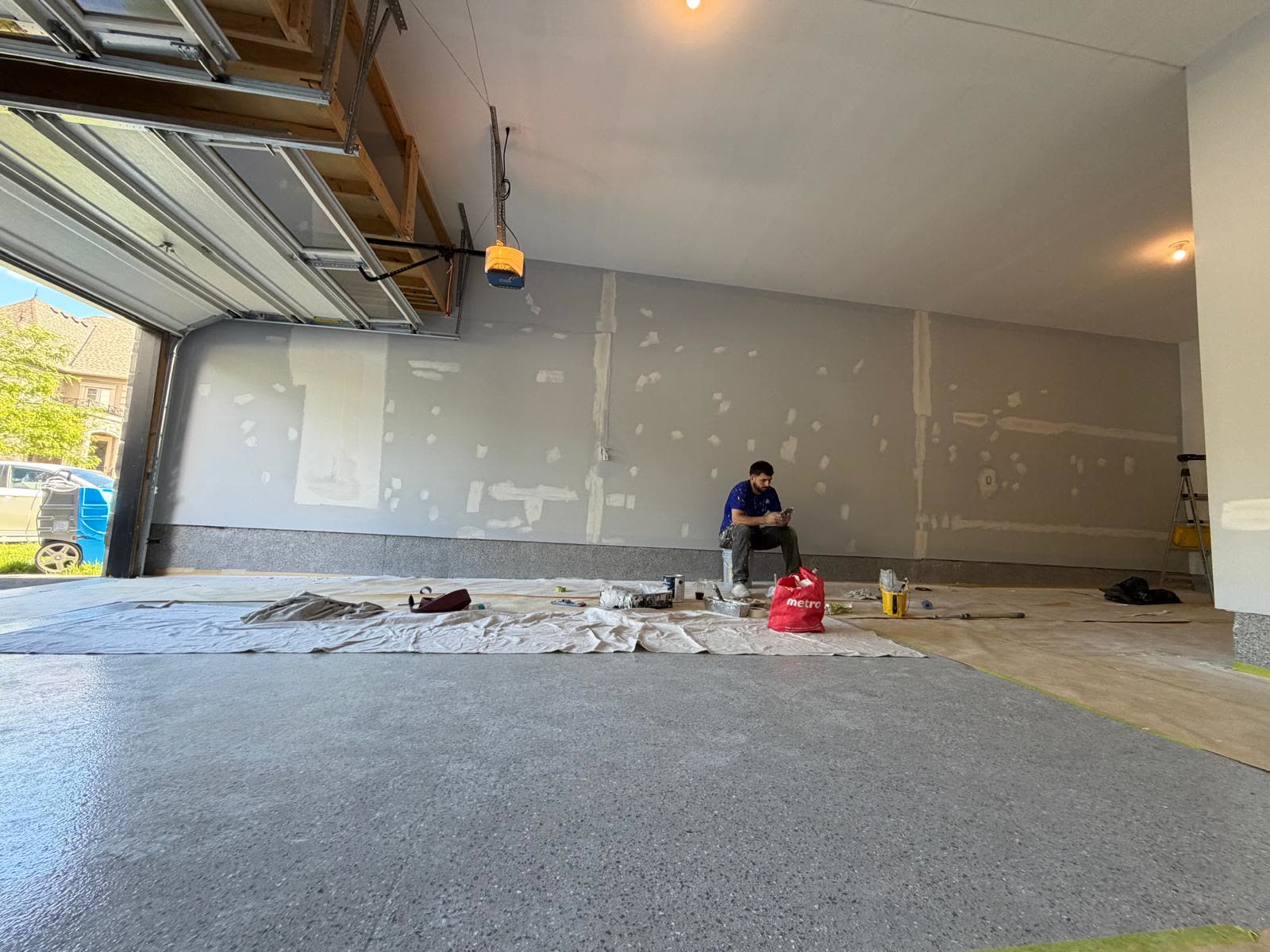 Drywall Repair work in progress
